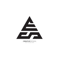 Triangle shape letter E S modern unique shape monogram business logo