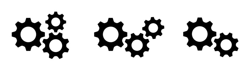 Gear icon vector collection. Cog wheel and gears setting isolated. Symbol of setting in flat design. Vector illustration