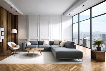 Modern Living Room with Sofa, Living Room Interior