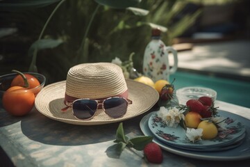 A background depicting a laid-back summer lifestyle. Generative AI