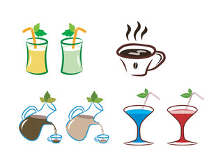 collection of drinks in a restaurant