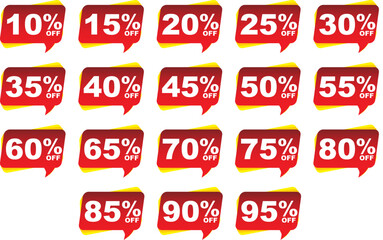 Sale Discount Banner. Discount offer price tag. Special offer sale red label. Vector Modern Sticker