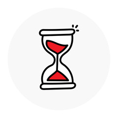 Sandglass time icon. Time Management and Deadlines Vector icon with editable stroke.