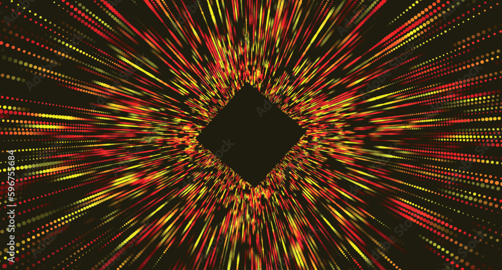 Poster colorful tunnel background. abstract digital background. big data visualization. data flow informati
