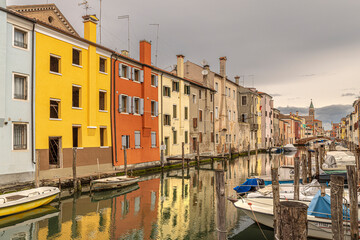 Fototapeta na wymiar view of a canal in Chioggia