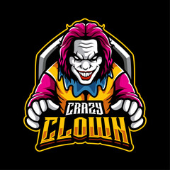 Clown esport mascot logo design