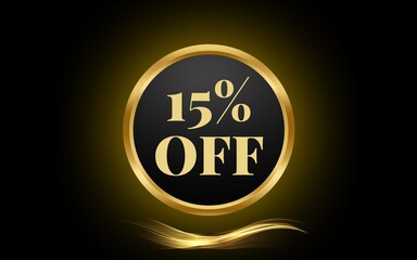 percent off, promotion, black and gold