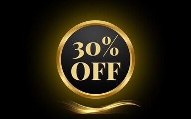 percent off, promotion, black and gold