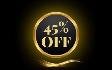 Fototapeta premium percent off, promotion, black and gold