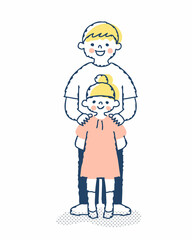 笑顔の男の子と女の子