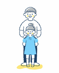 笑顔の男の子と女の子