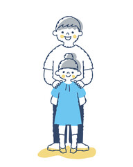 笑顔の男の子と女の子