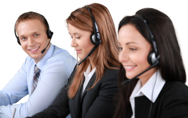 Workers Using a Headset - Isolated