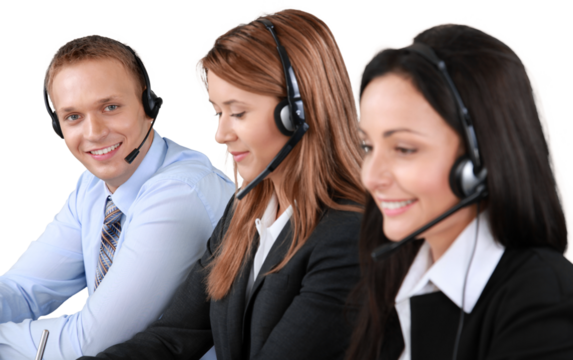 Workers Using a Headset - Isolated