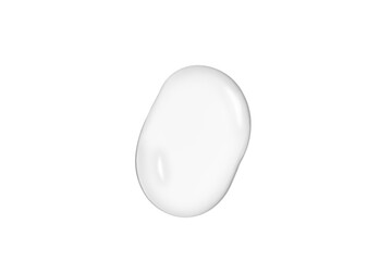 Large drop of transparent gel on a white background