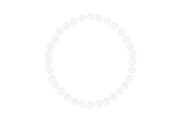 Drops of transparent gel or water are arranged in a circle. PNG