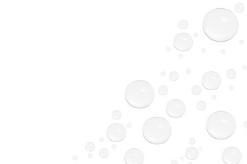 Drops of transparent gel or water in different sizes. PNG