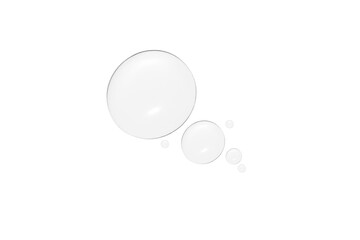 Drops of transparent gel or water in different sizes. PNG