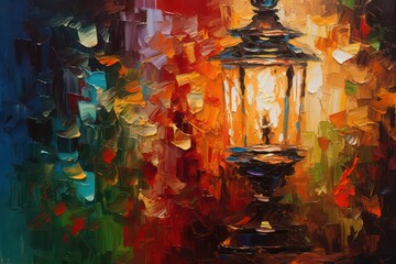 Creative colors oil paintings knife style 