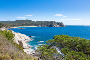Fototapeta na wymiar Landscapes on the coastal path on the Catalan Costa Brava, Spain