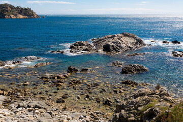 Corners of the Costa Brava, paradise of relaxation, sea, rock, swimming and sun.