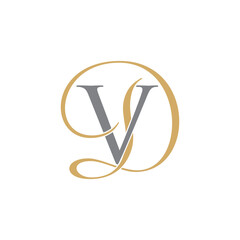 VD or DV Letters Logo Icon 010