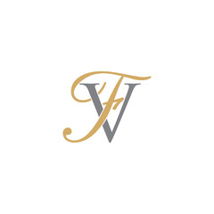 VF or FV Letters Logo Icon 010