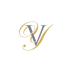 VY or YV Letters Logo Icon 010