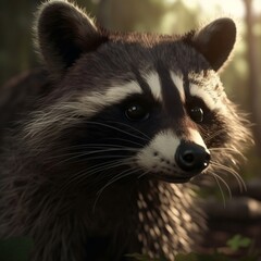 cool portrait of a raccoon