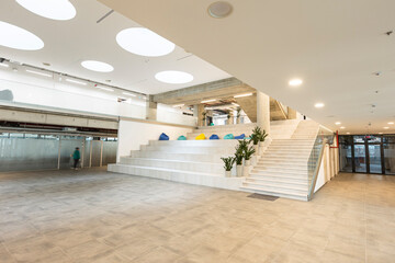 Interior of big office space hallway