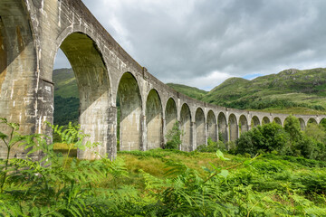 Glenfinnan viaduct in North West Highlands, Scotland, UK.