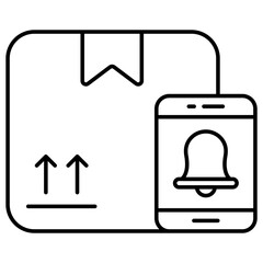 An editable design icon of mobile parcel notification 