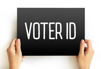 Voter ID text on card, concept background