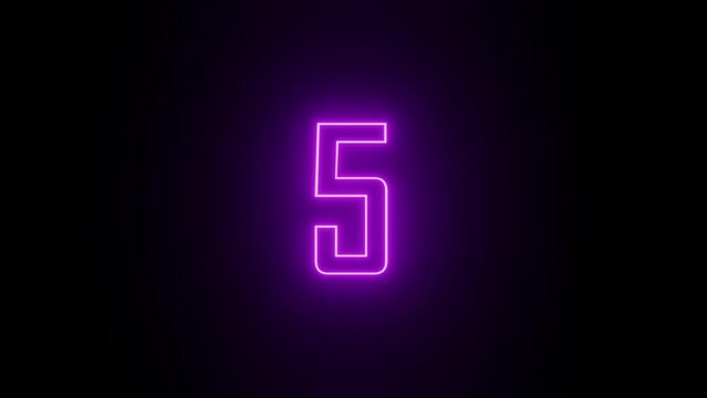10 seconds timer countdown neon purple light
