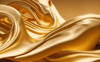 Golden silk Background. Generate Ai