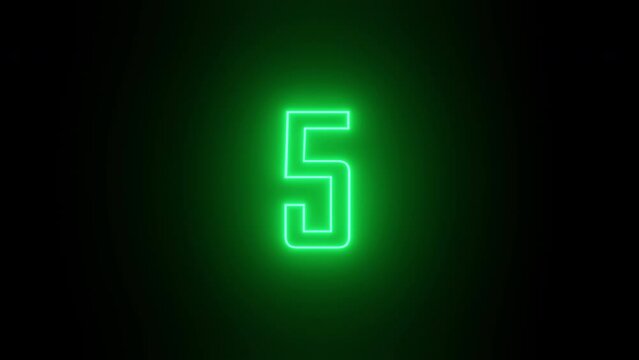 10 seconds timer countdown neon green light