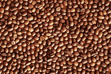 black coffee beans for background. coffee seed