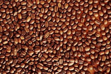 black coffee beans for background. coffee seed