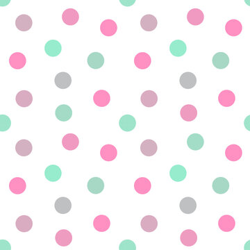 Cute pastel colors dots seamless pattern. Polka dot.