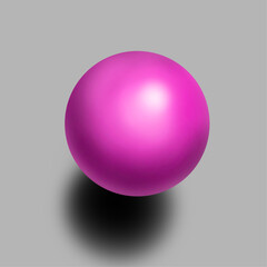 立体的なピンクの球体イラスト、写実的なボールのイラスト、立体的な球形のイラスト、立体的な玉のイラスト