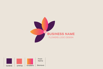 Professional abstract flower logo design