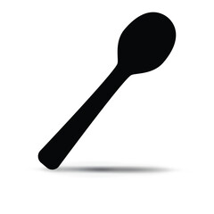 Black spoon silhouette isolated on a white background