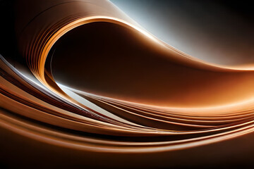 An artistic shot of chocolate being poured onto a surface, with the movement and flow of the chocolate creating an abstract design