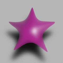 Obraz premium ぷっくりとした立体的な星のイラスト、写実的な星のイラスト、ふっくらとした立体的な星のイラスト