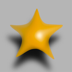 ぷっくりとした立体的な星のイラスト、写実的な星のイラスト、ふっくらとした立体的な星のイラスト