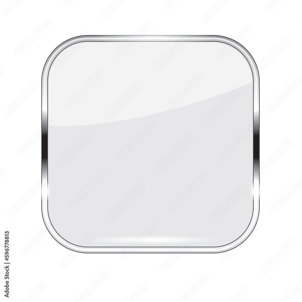Poster square shiny button isolated on a white background