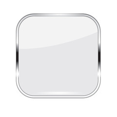 Square shiny button isolated on a white background