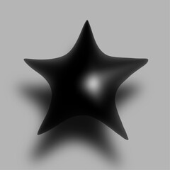 ぷっくりとした立体的な星のイラスト、写実的な星のイラスト、ふっくらとした立体的な星のイラスト