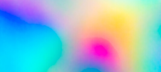 Abstract blur holographic rainbow foil iridescent panoramic background