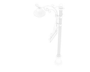 Street lamp isolated on transparent background. 3d rendering - illustration